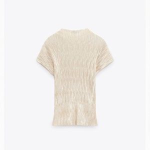 Zara pleated blouse in oyster